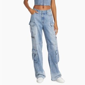 Alice + Olivia Light Blue Cargo Jeans